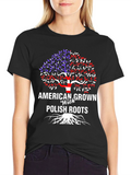American Grown with Polish Roots Graphic T-Shirt
