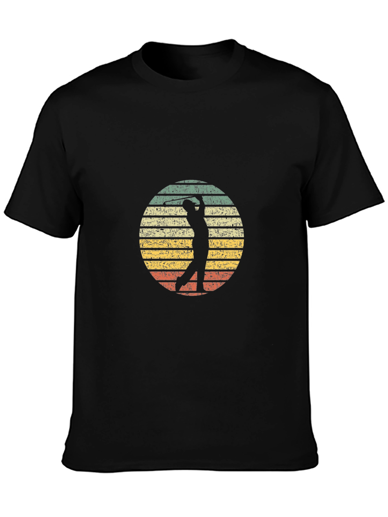 Retro Golfer T-Shirt - Vintage Sunset Design