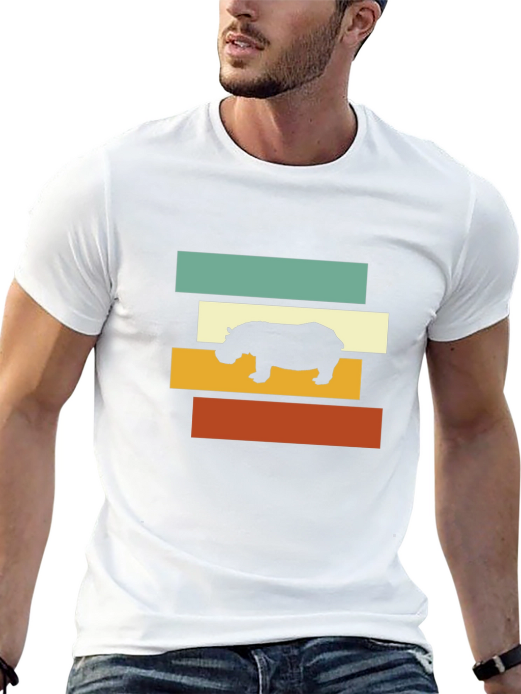 Retro Hippo T-Shirt - Stylish Graphic Tee