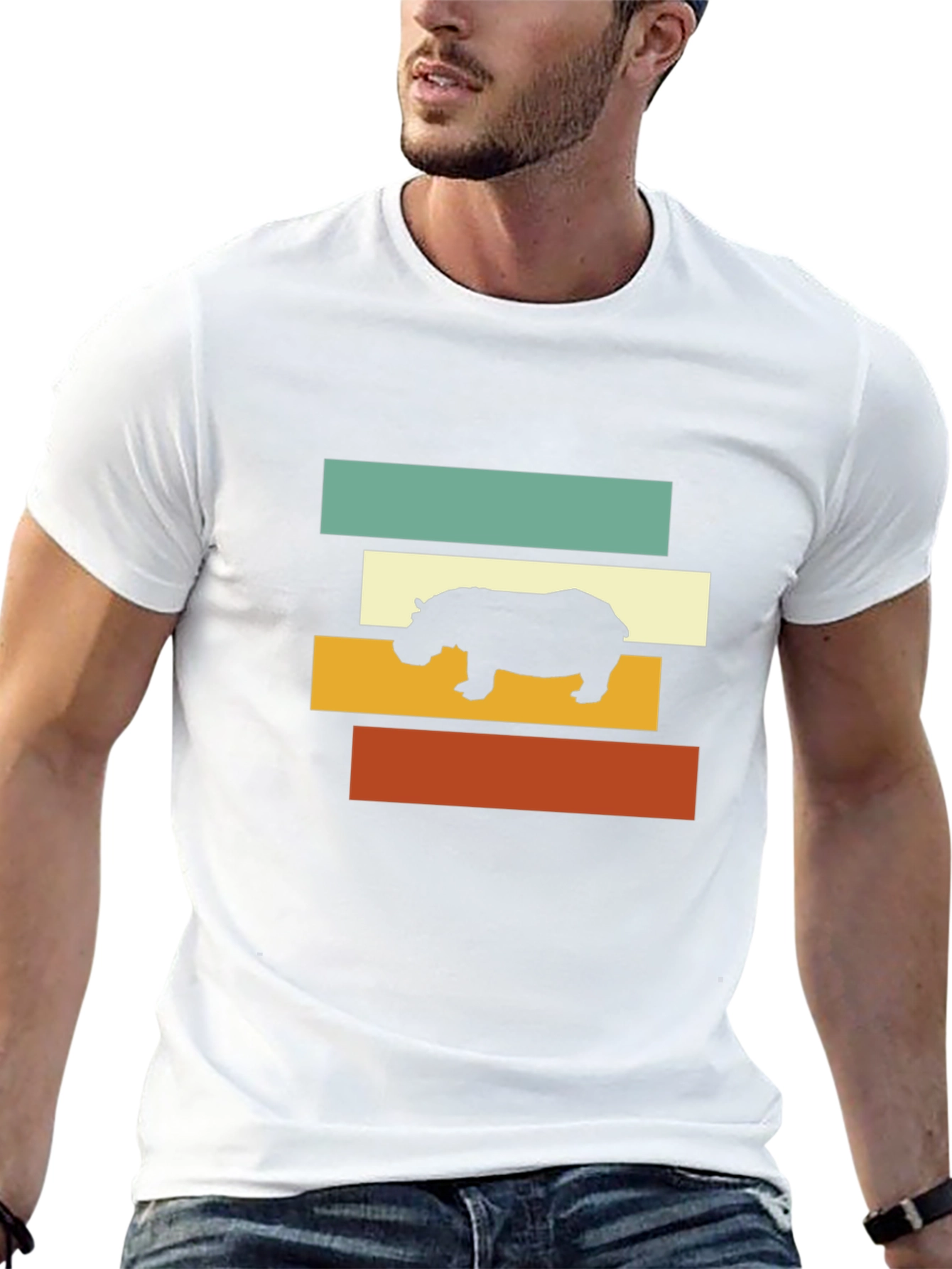 Retro Hippo T-Shirt - Stylish Graphic Tee