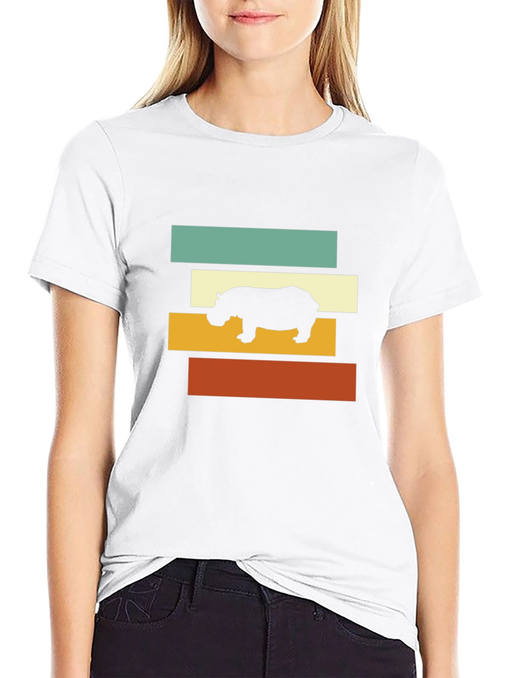 Retro Hippo T-Shirt - Stylish Graphic Tee