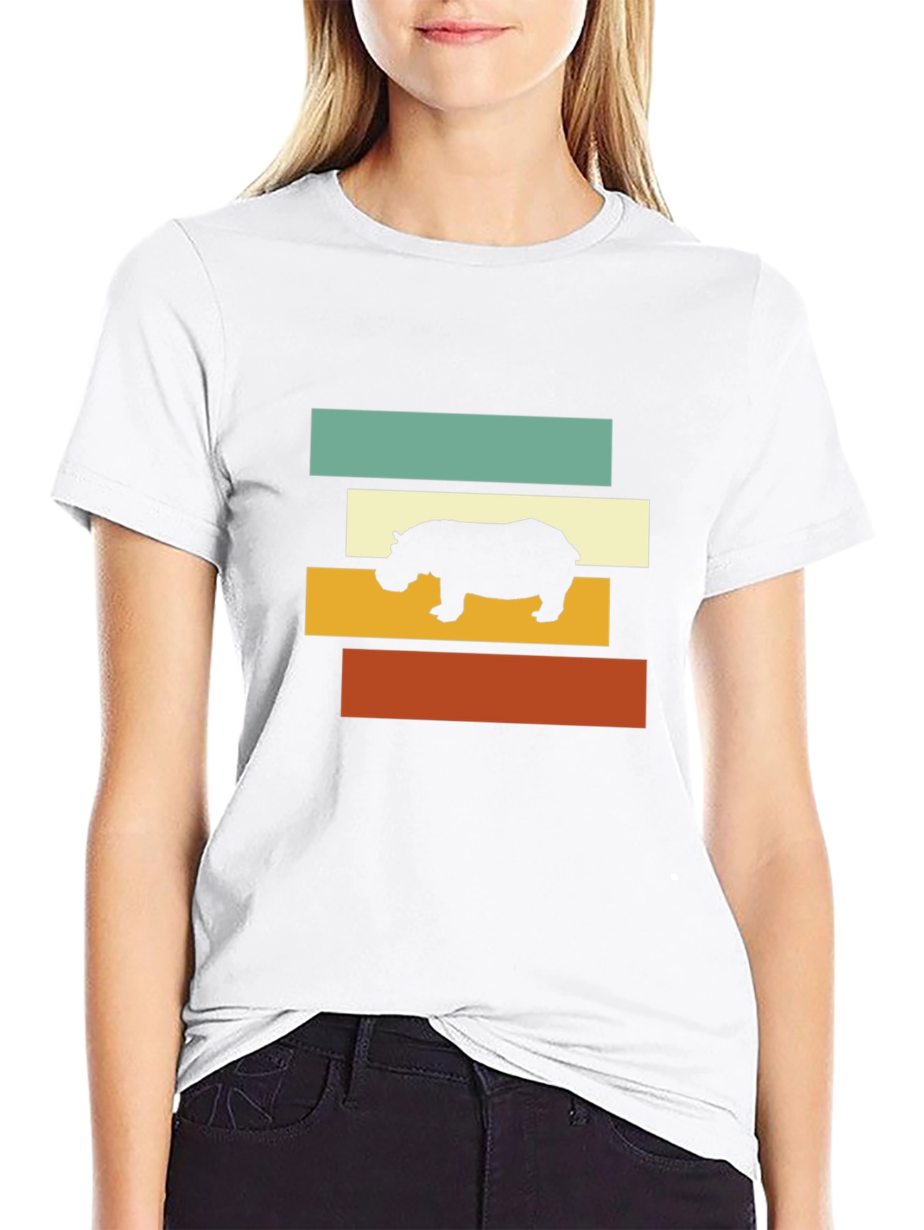 Retro Hippo T-Shirt - Stylish Graphic Tee