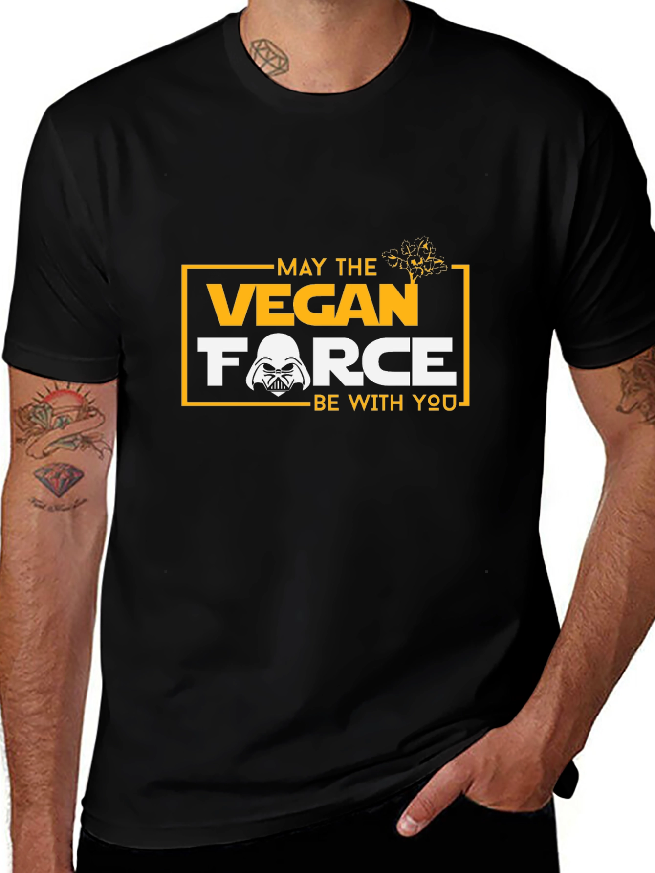 Vegan Force Star Wars Inspired Black T-Shirt