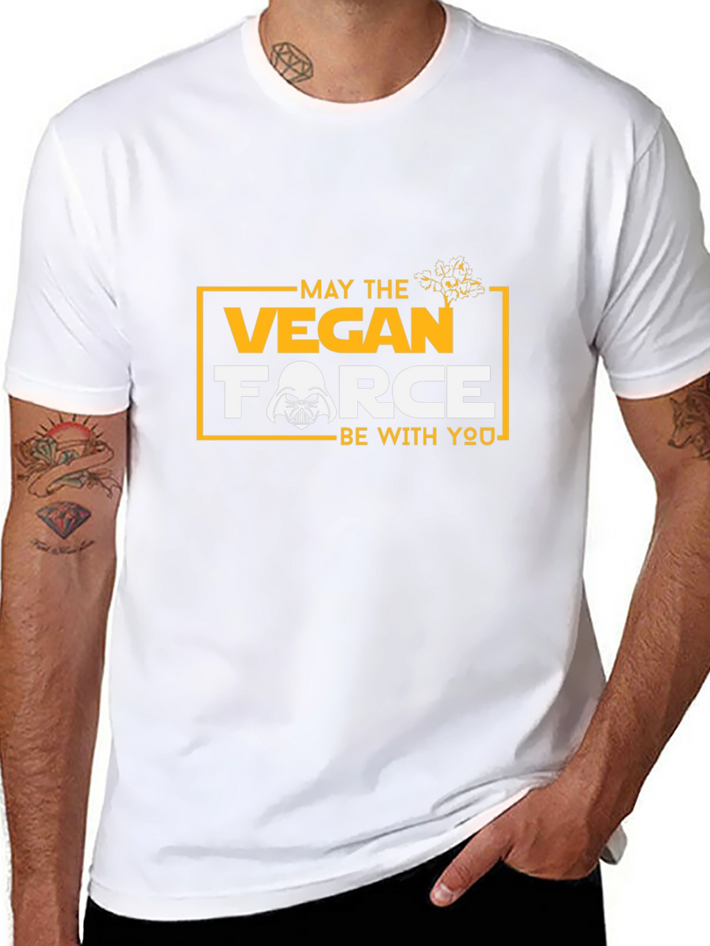 Vegan Force Star Wars Inspired Black T-Shirt