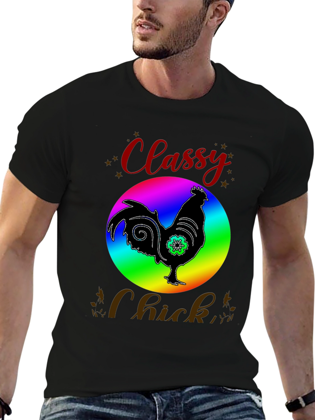 Classy Chick T-Shirt - Fun Rooster Design