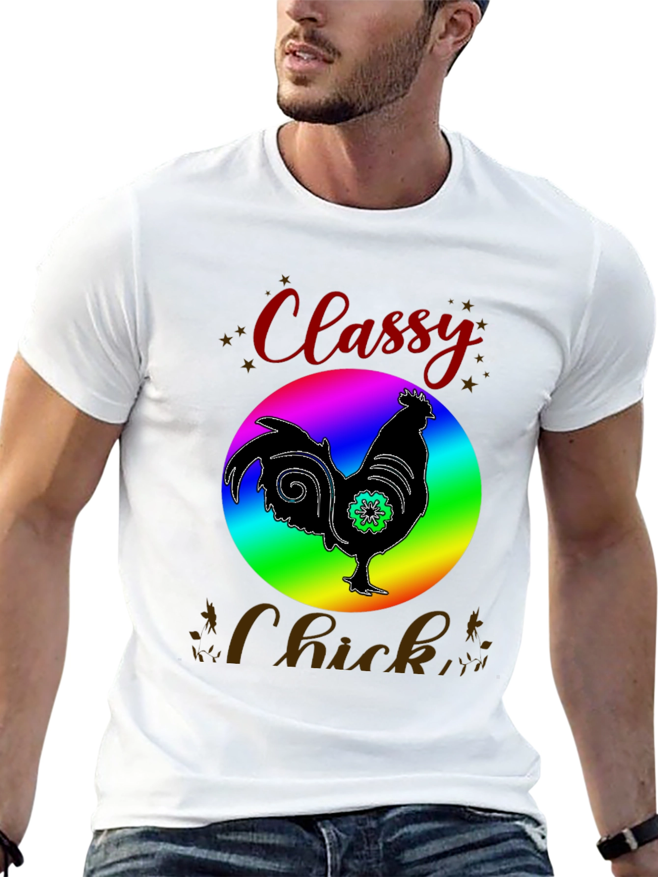 Classy Chick T-Shirt - Fun Rooster Design