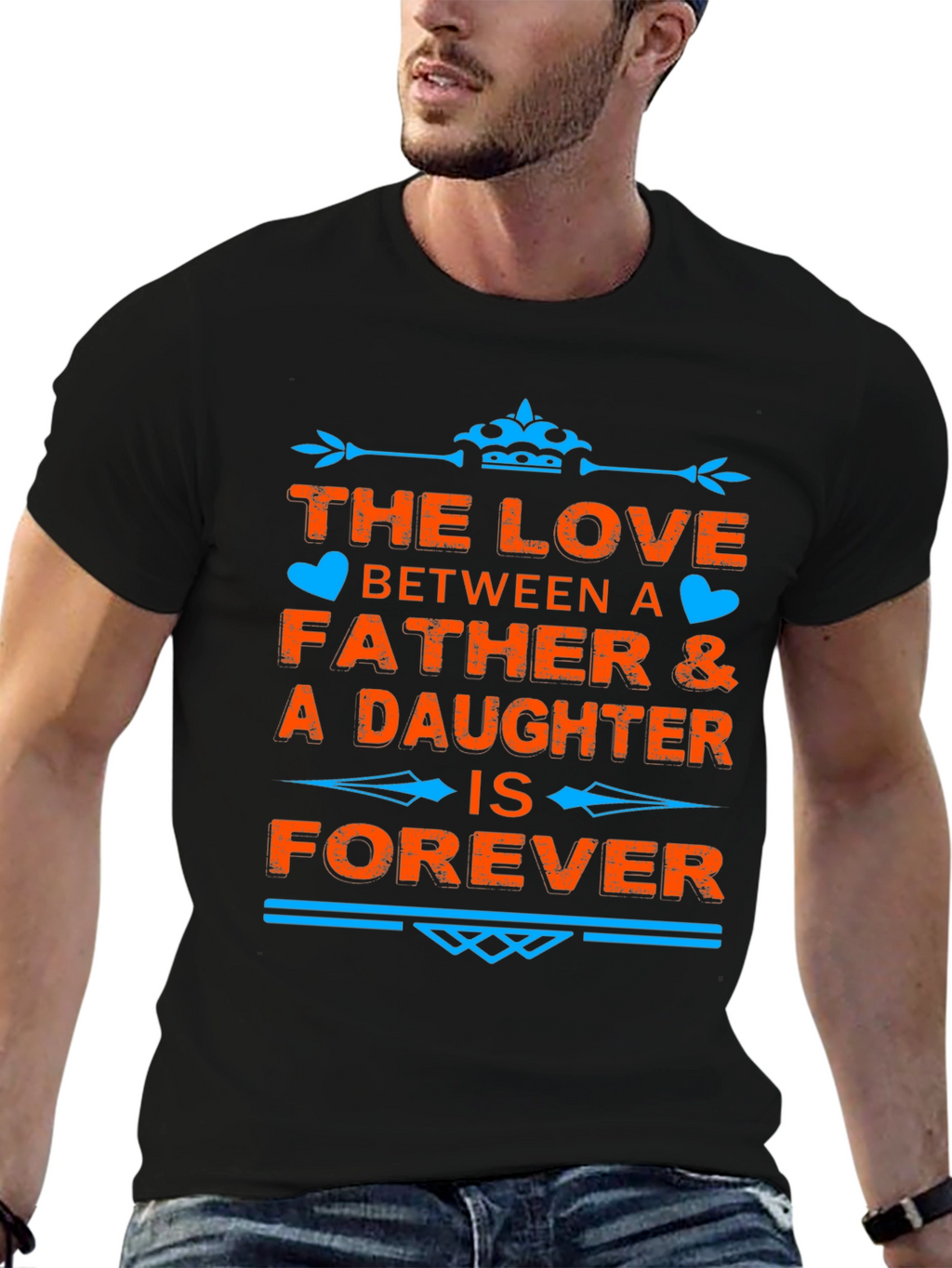 Father & Daughter Love Forever Black T-Shirt