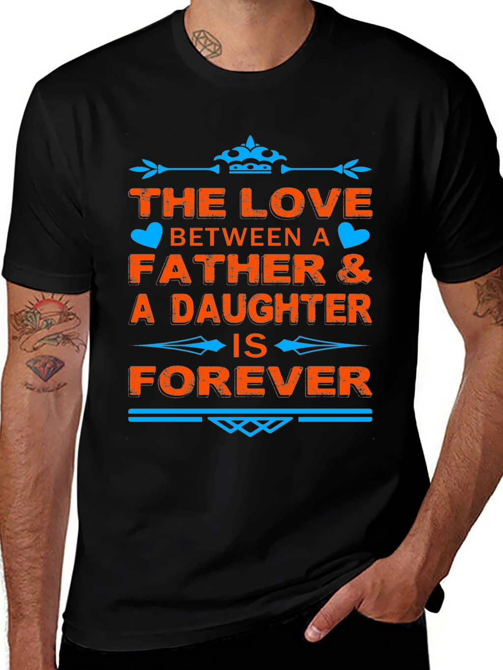 Father & Daughter Love Forever Black T-Shirt
