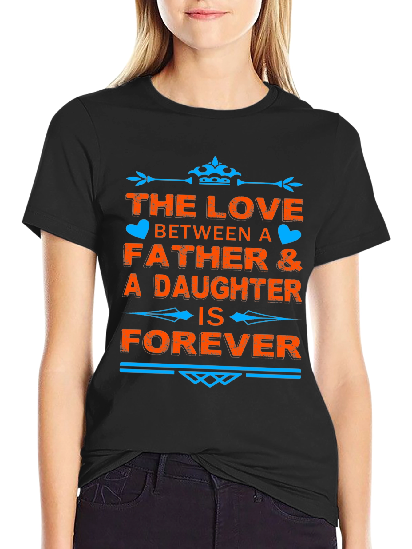 Father & Daughter Love Forever Black T-Shirt