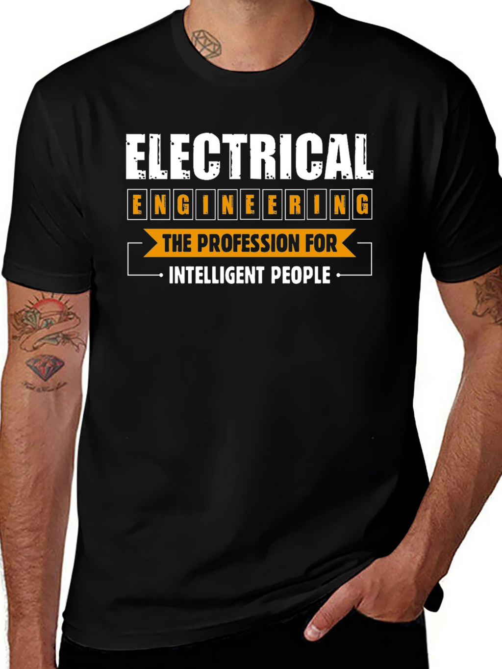 Electrical Engineering Intelligent People Black T-Shirt