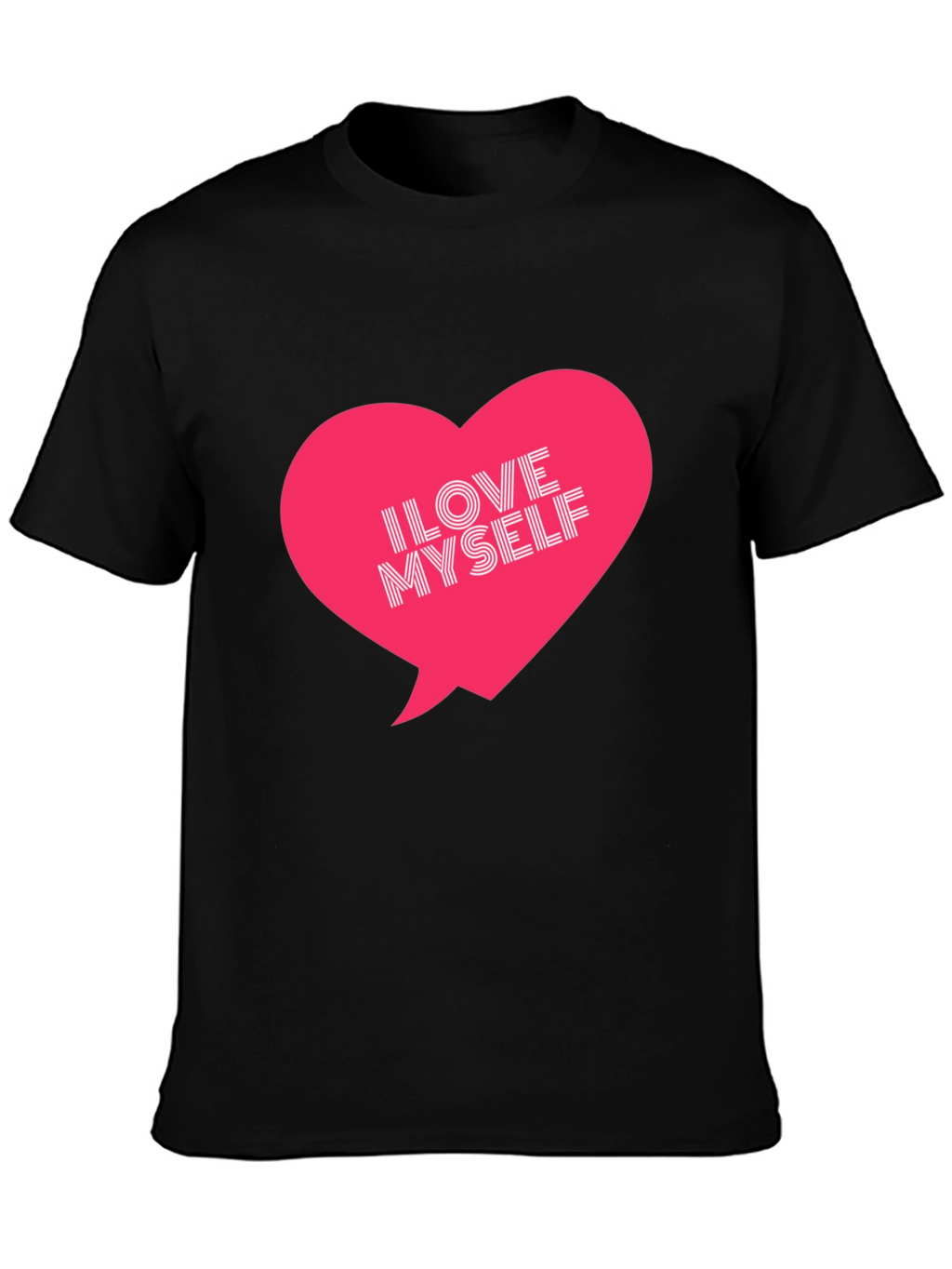 I Love Myself Heart Graphic Black T-Shirt