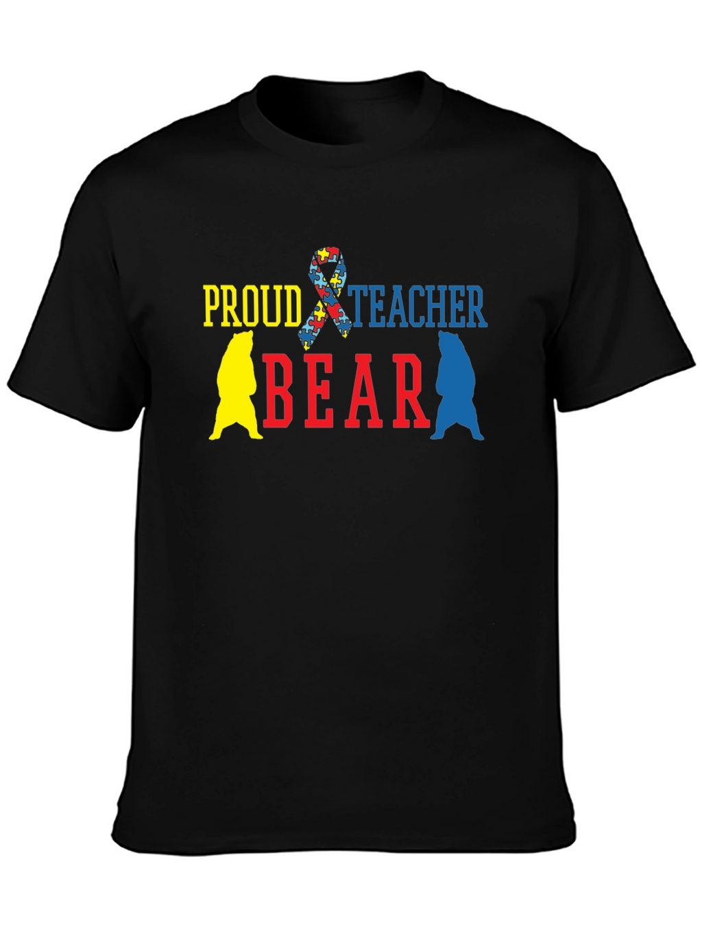 Proud Teacher Bear Autism Awareness T-Shirt