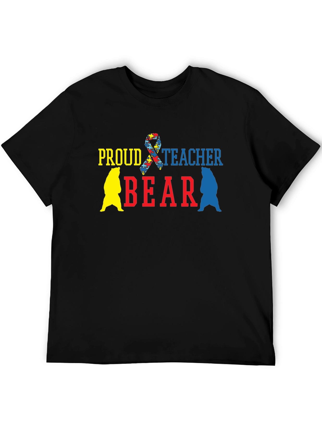 Proud Teacher Bear Autism Awareness T-Shirt