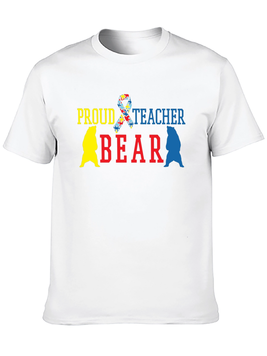 Proud Teacher Bear Autism Awareness T-Shirt