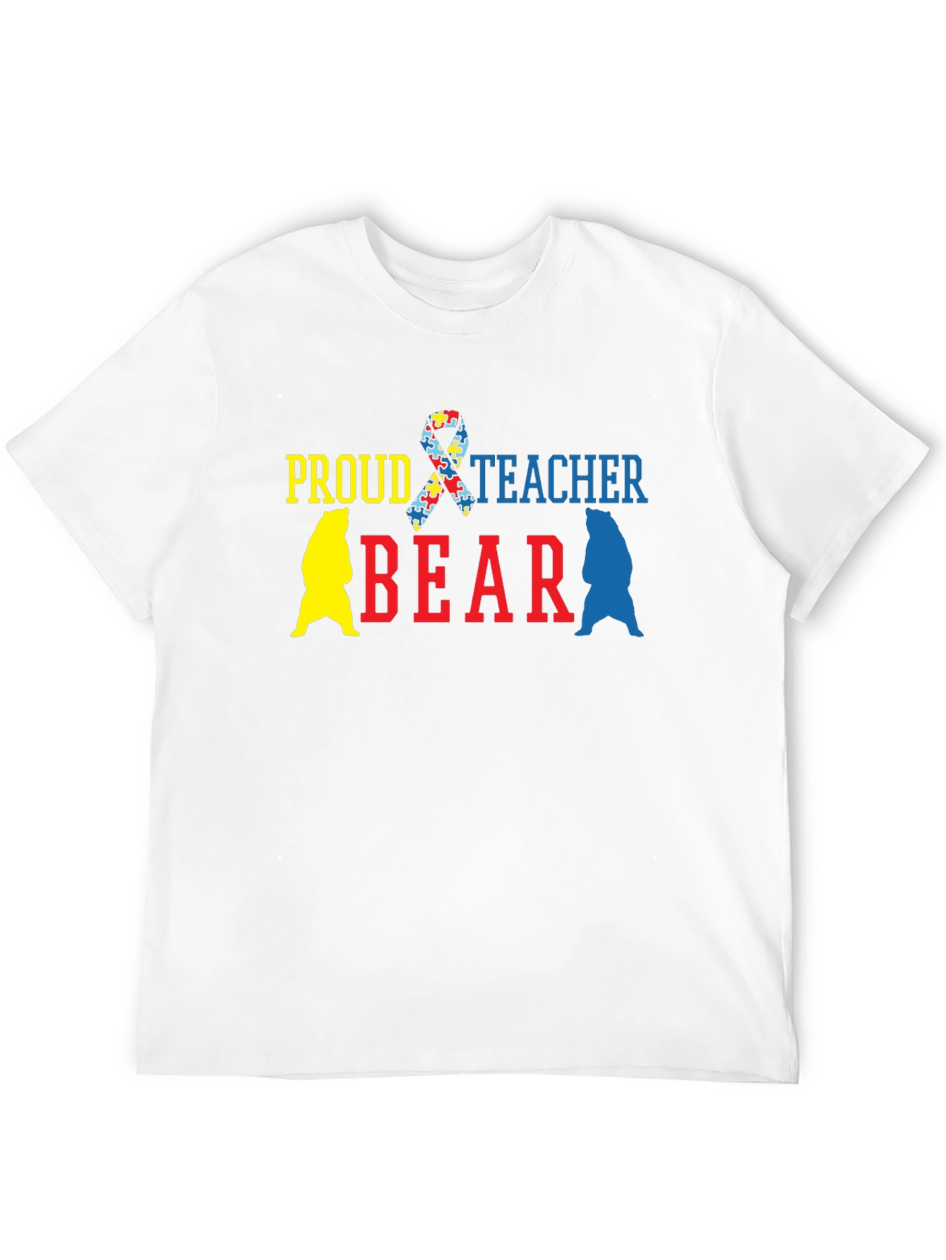 Proud Teacher Bear Autism Awareness T-Shirt