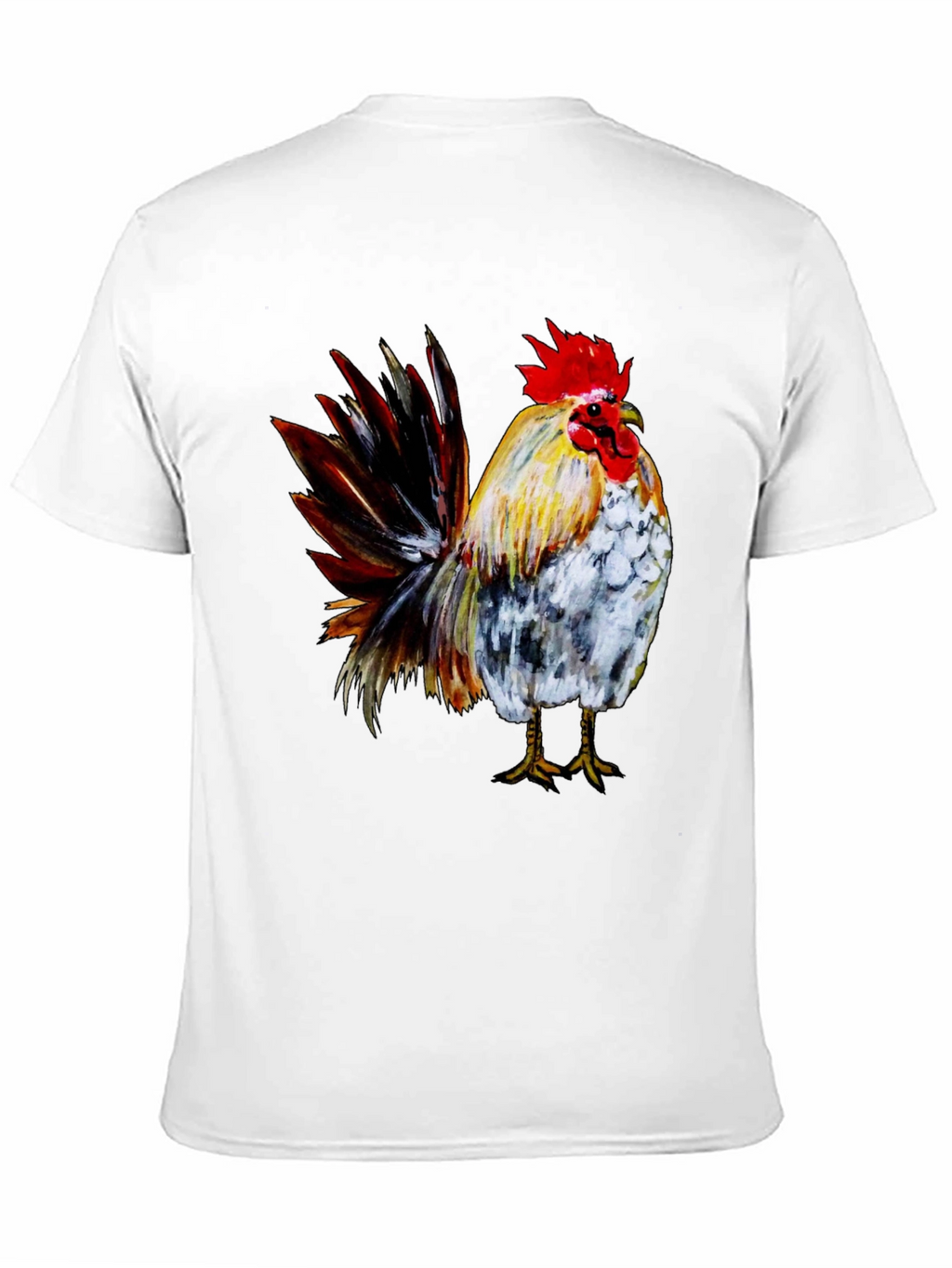 Rooster Graphic Print Black T-Shirt