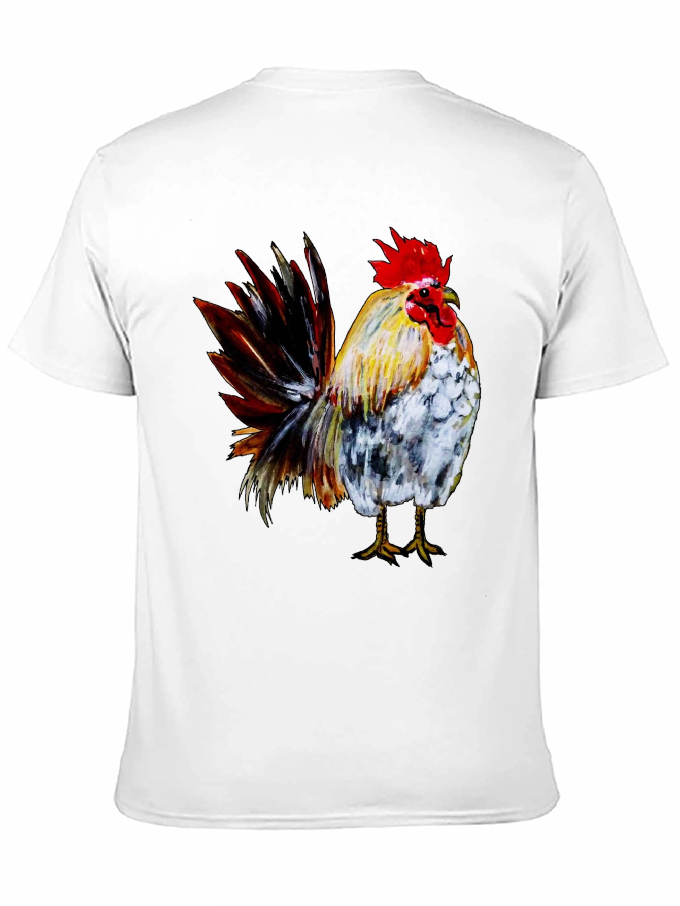 Rooster Graphic Print Black T-Shirt
