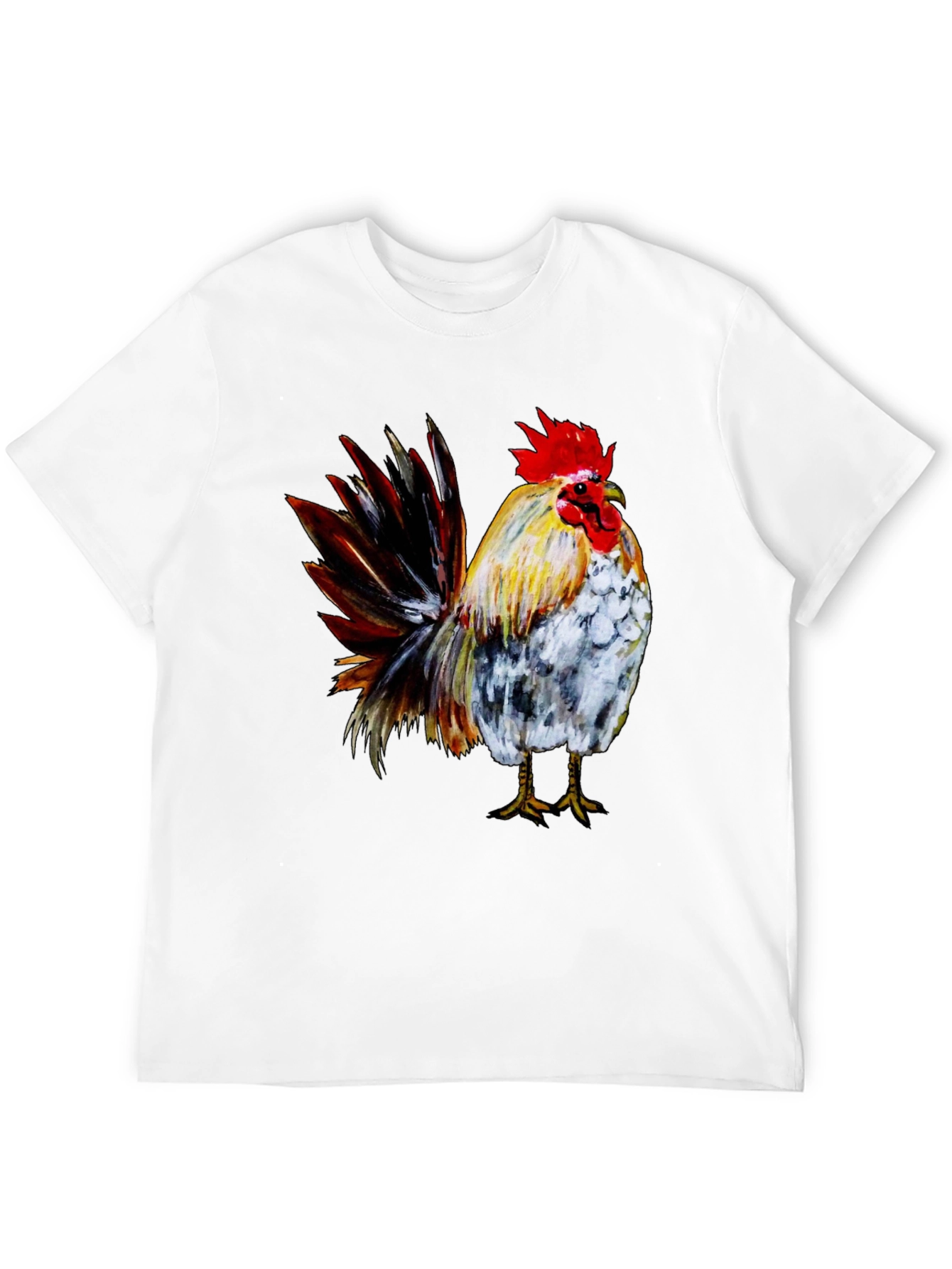 Rooster Graphic Print Black T-Shirt