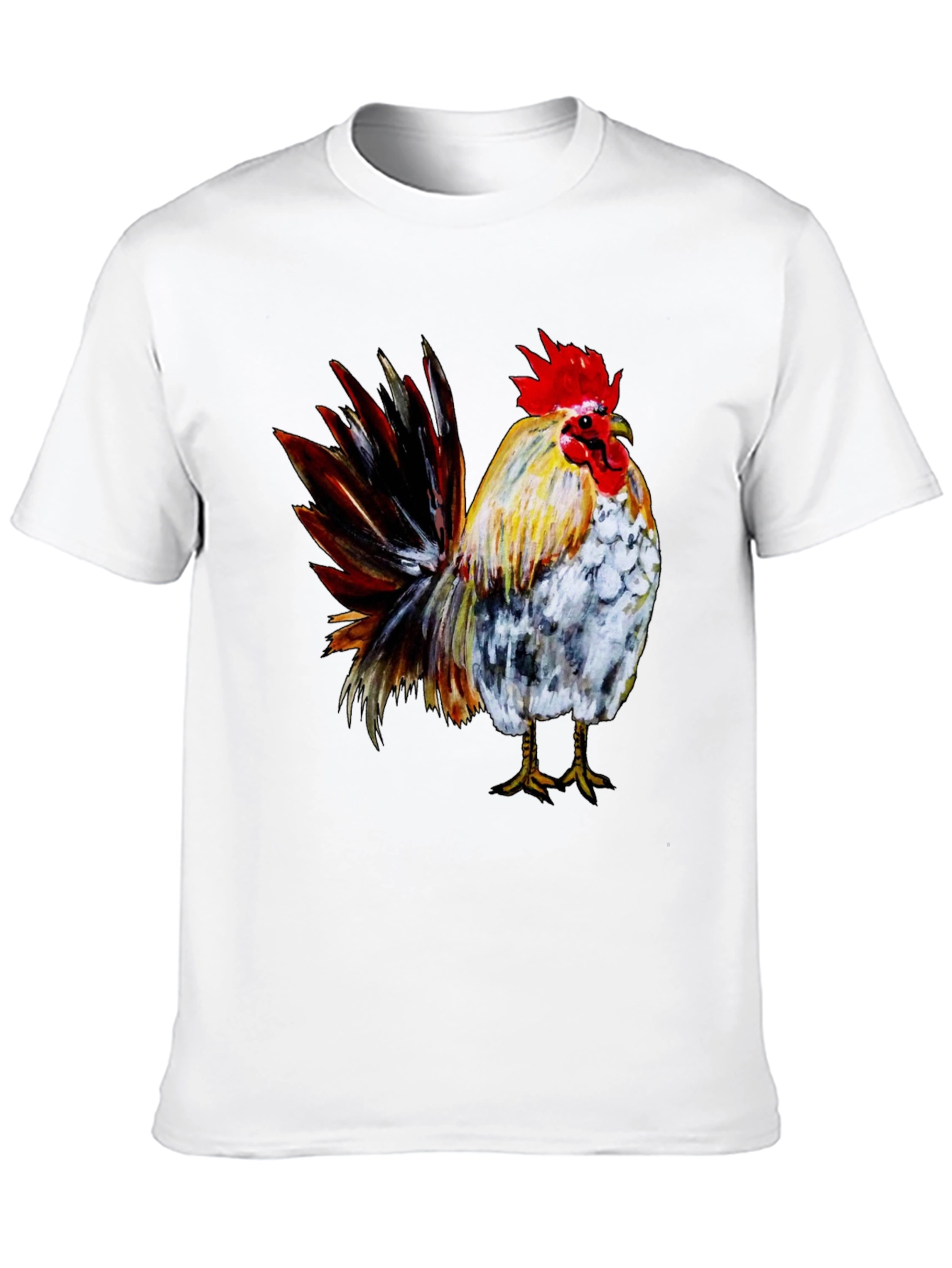 Rooster Graphic Print Black T-Shirt