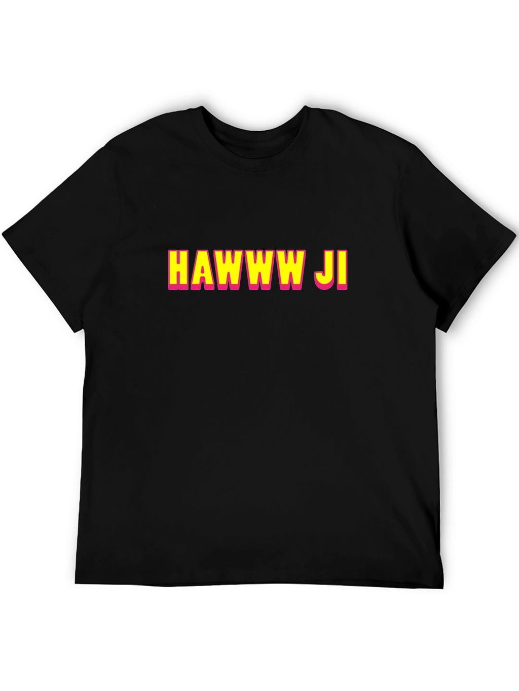 HAWWW JI T-Shirt - Bold Text Graphic Tee