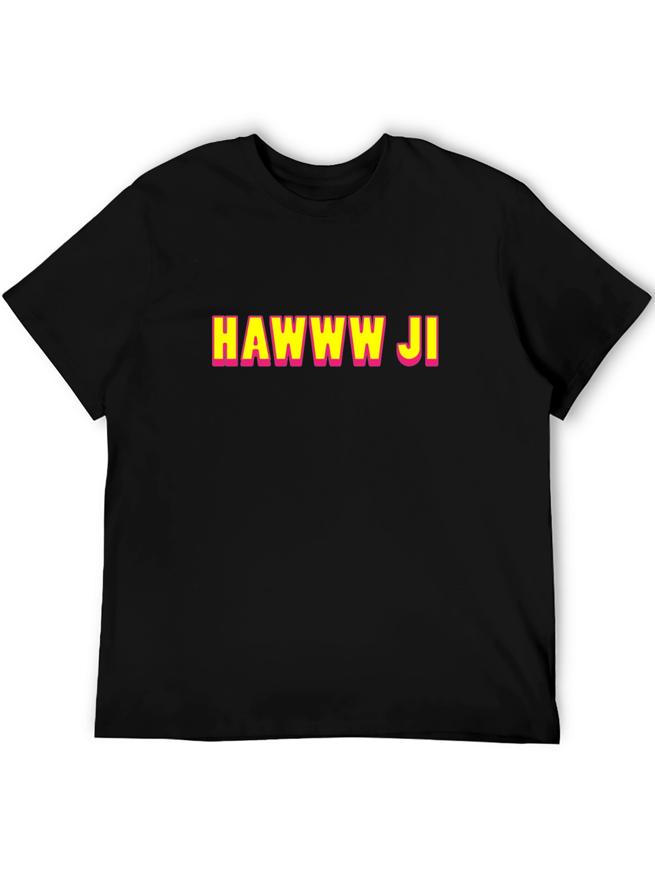 HAWWW JI T-Shirt - Bold Text Graphic Tee
