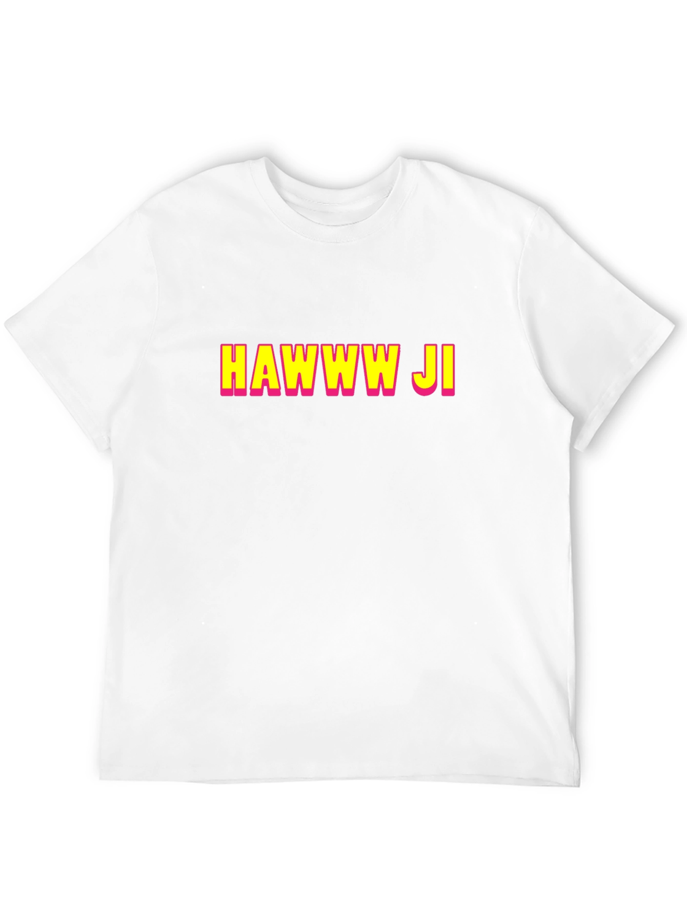 HAWWW JI T-Shirt - Bold Text Graphic Tee