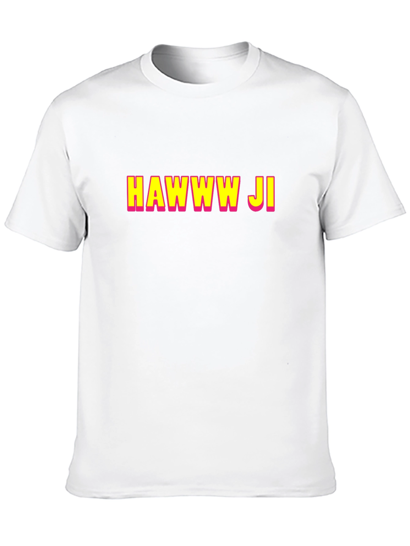 HAWWW JI T-Shirt - Bold Text Graphic Tee
