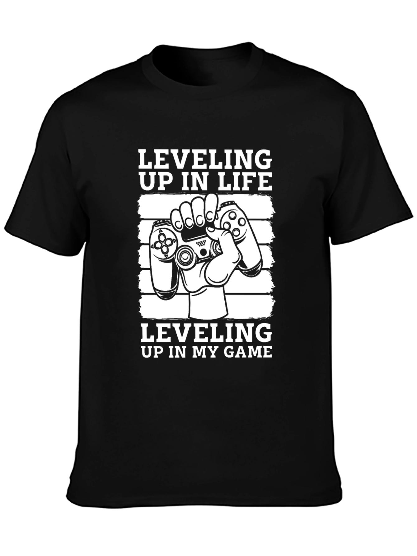 Leveling Up Gamer T-Shirt - Black Cotton Blend