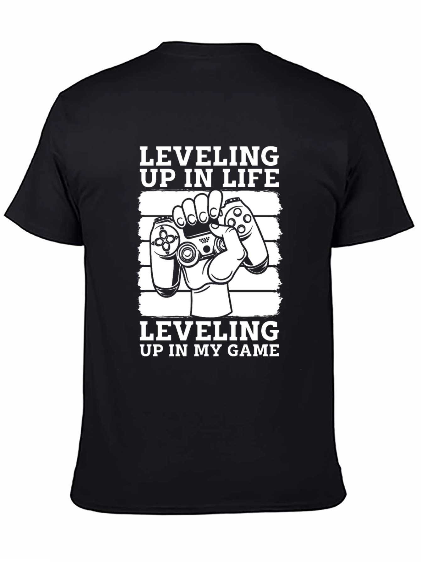 Leveling Up Gamer T-Shirt - Black Cotton Blend