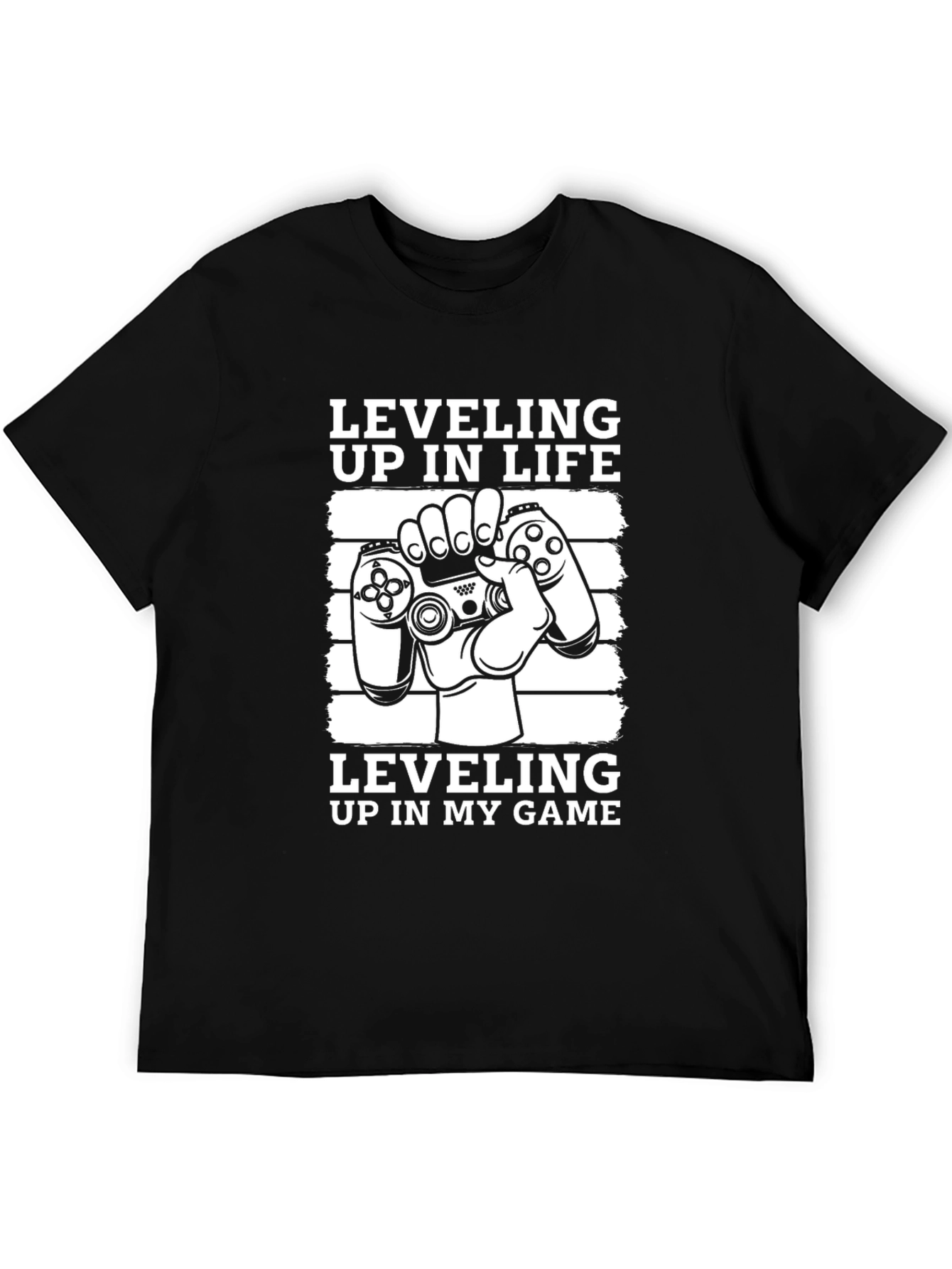Leveling Up Gamer T-Shirt - Black Cotton Blend