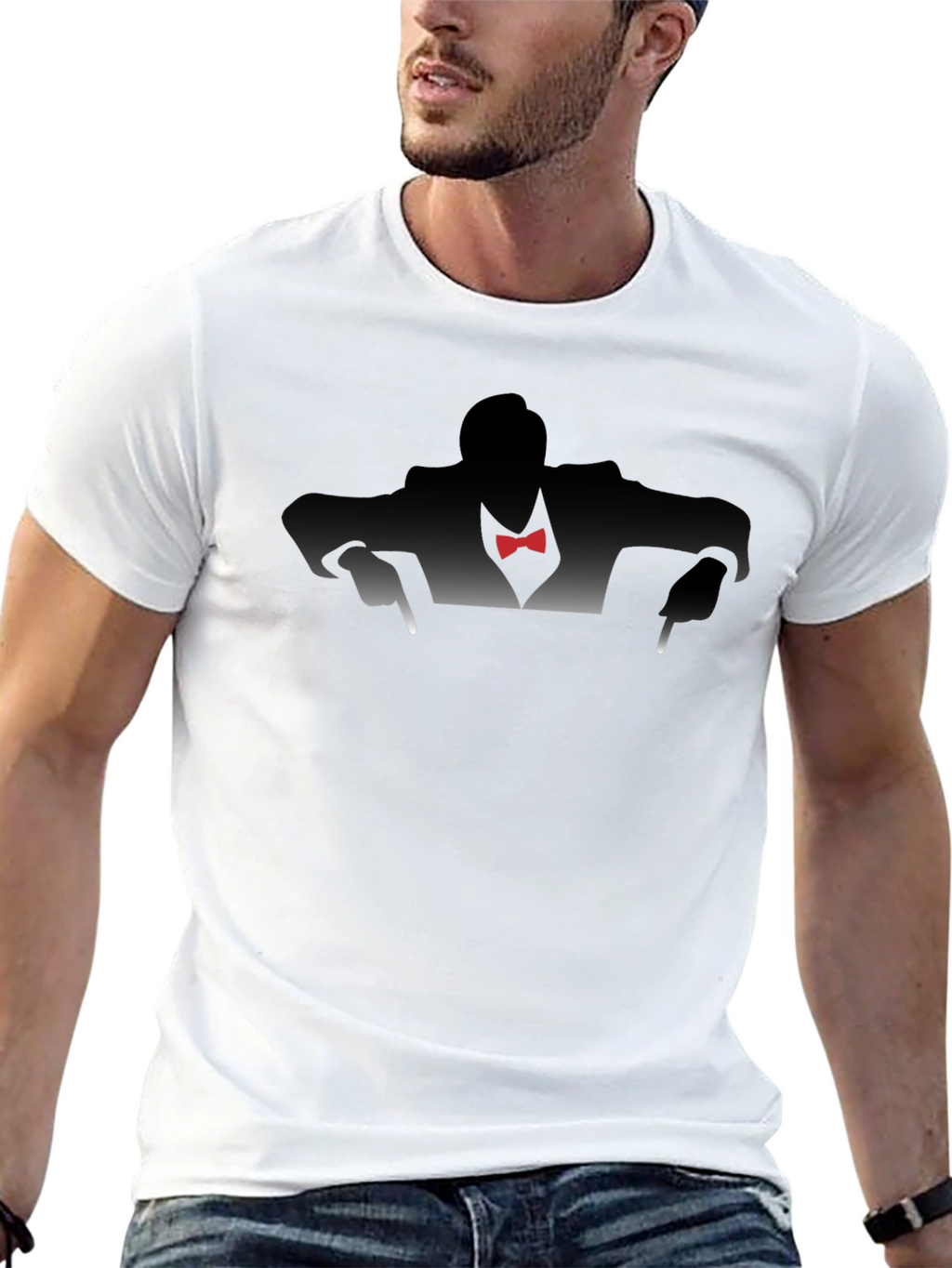 Silhouette Bowtie T-Shirt - Classic Cool Style