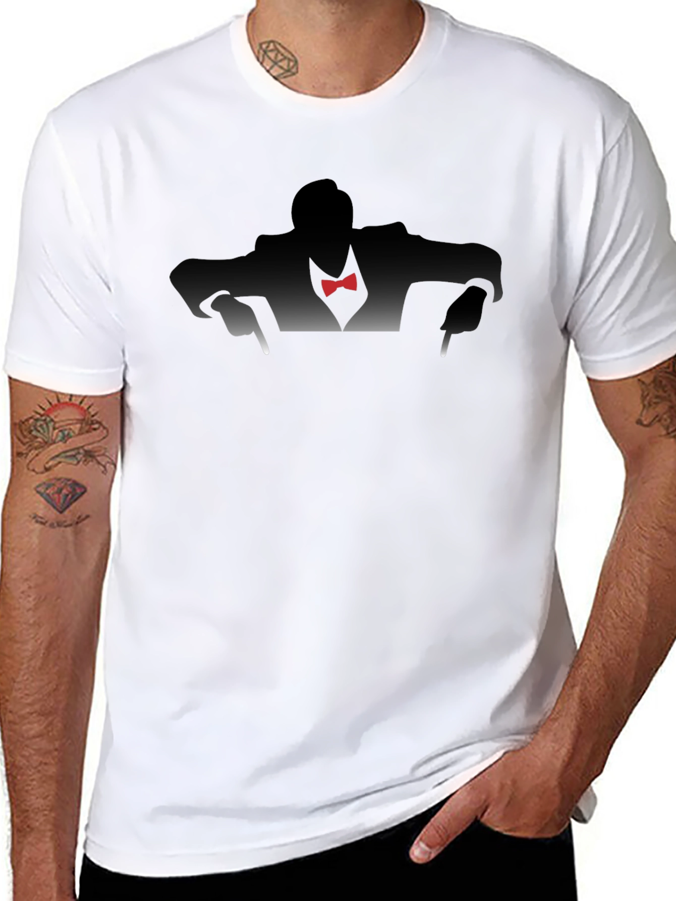 Silhouette Bowtie T-Shirt - Classic Cool Style