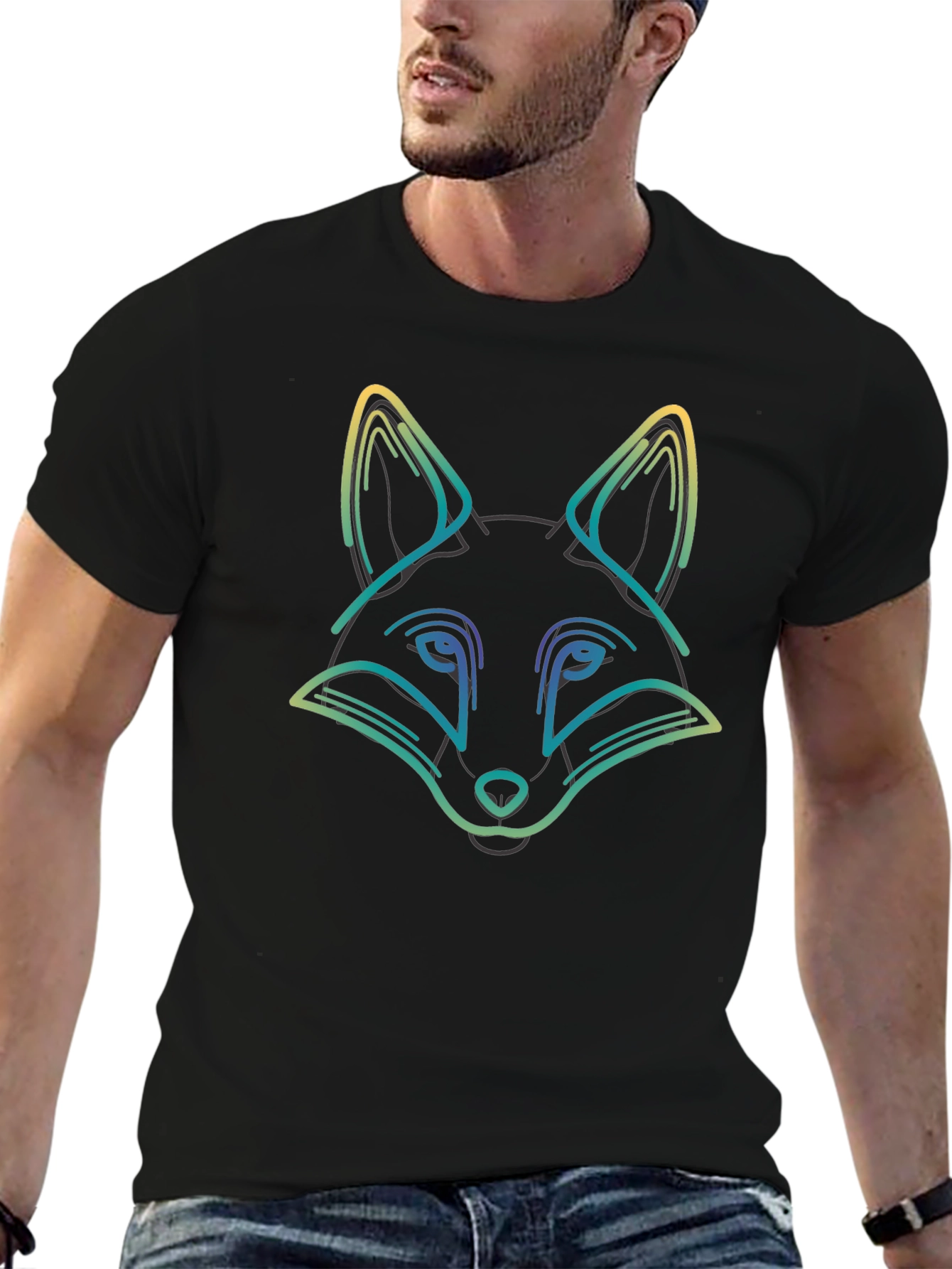 Fox Graphic Tee - Black Casual T-Shirt