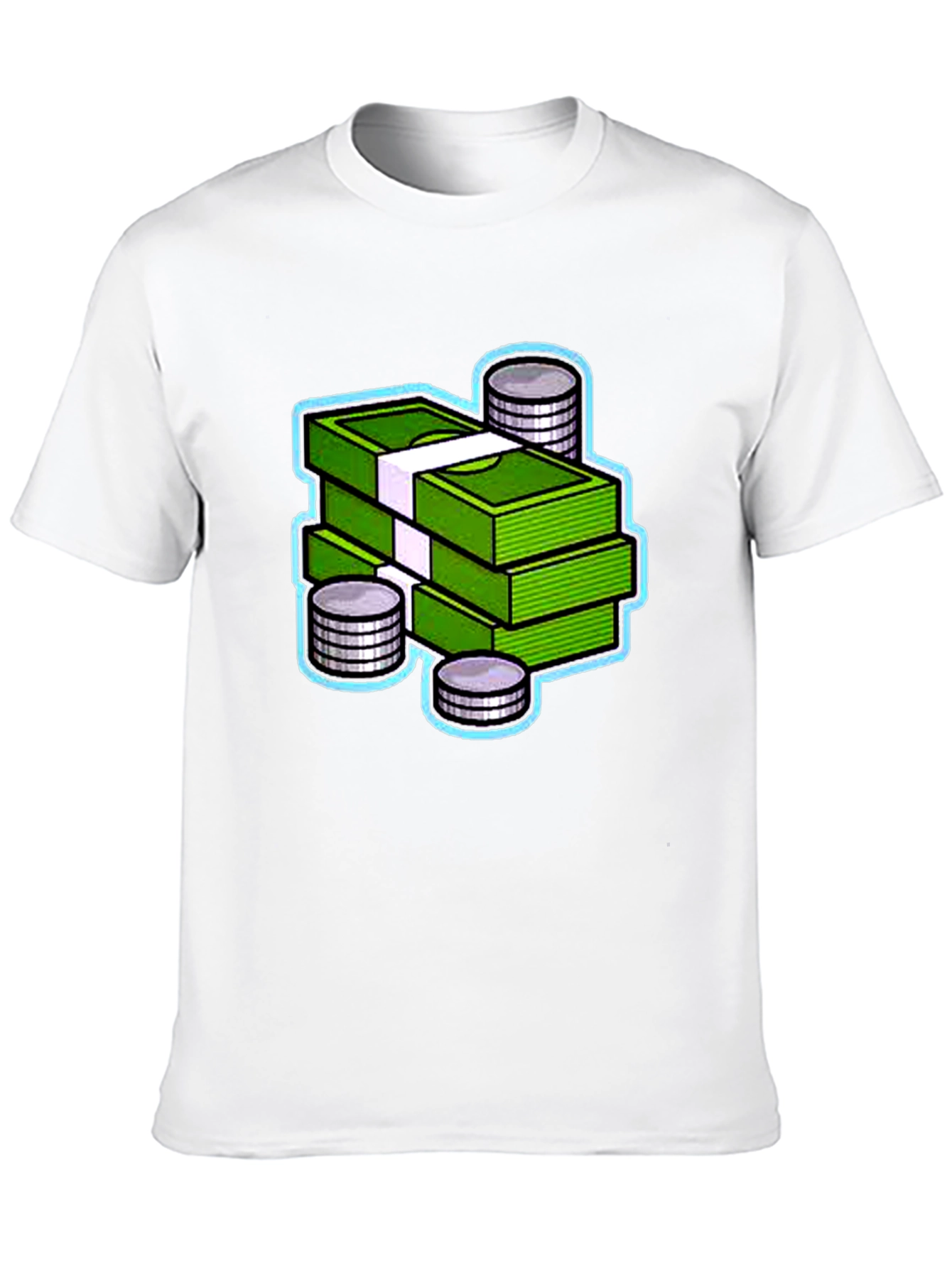 Money Stack Graphic Tee - Black Cotton T-Shirt
