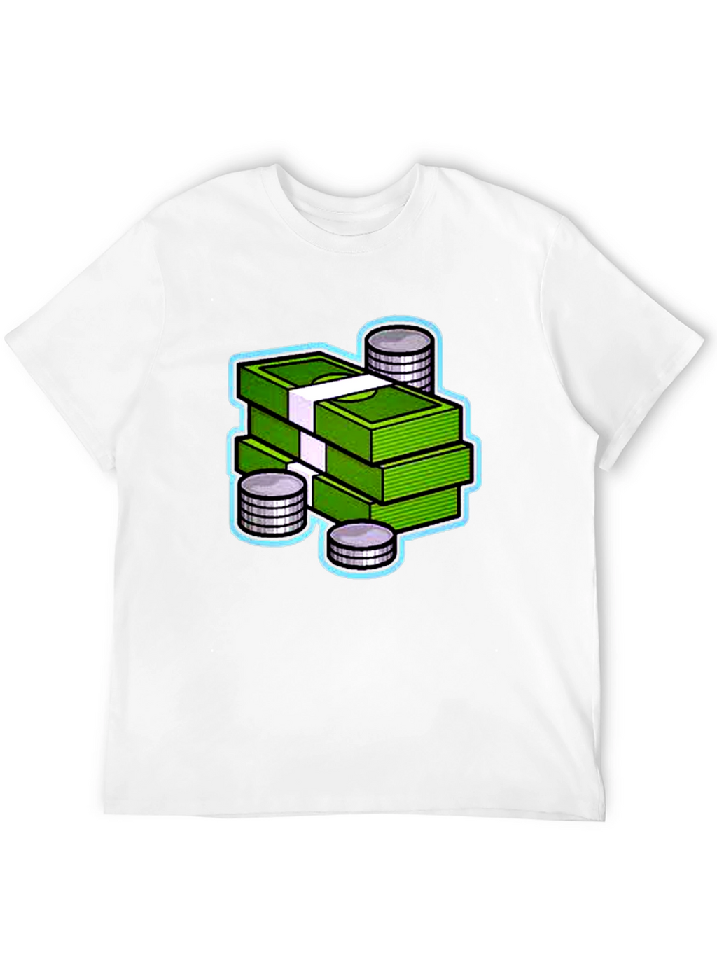 Money Stack Graphic Tee - Black Cotton T-Shirt