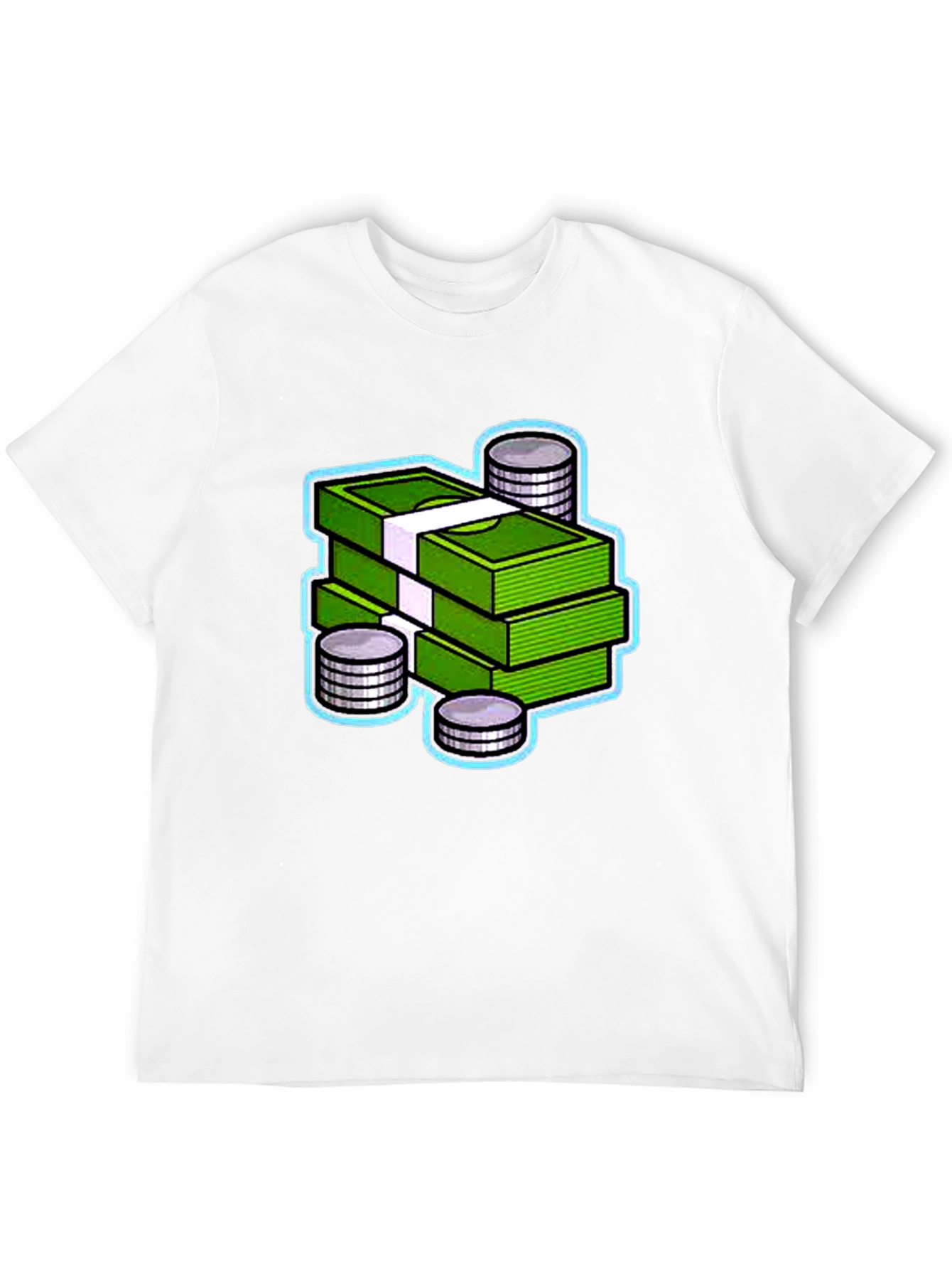 Money Stack Graphic Tee - Black Cotton T-Shirt