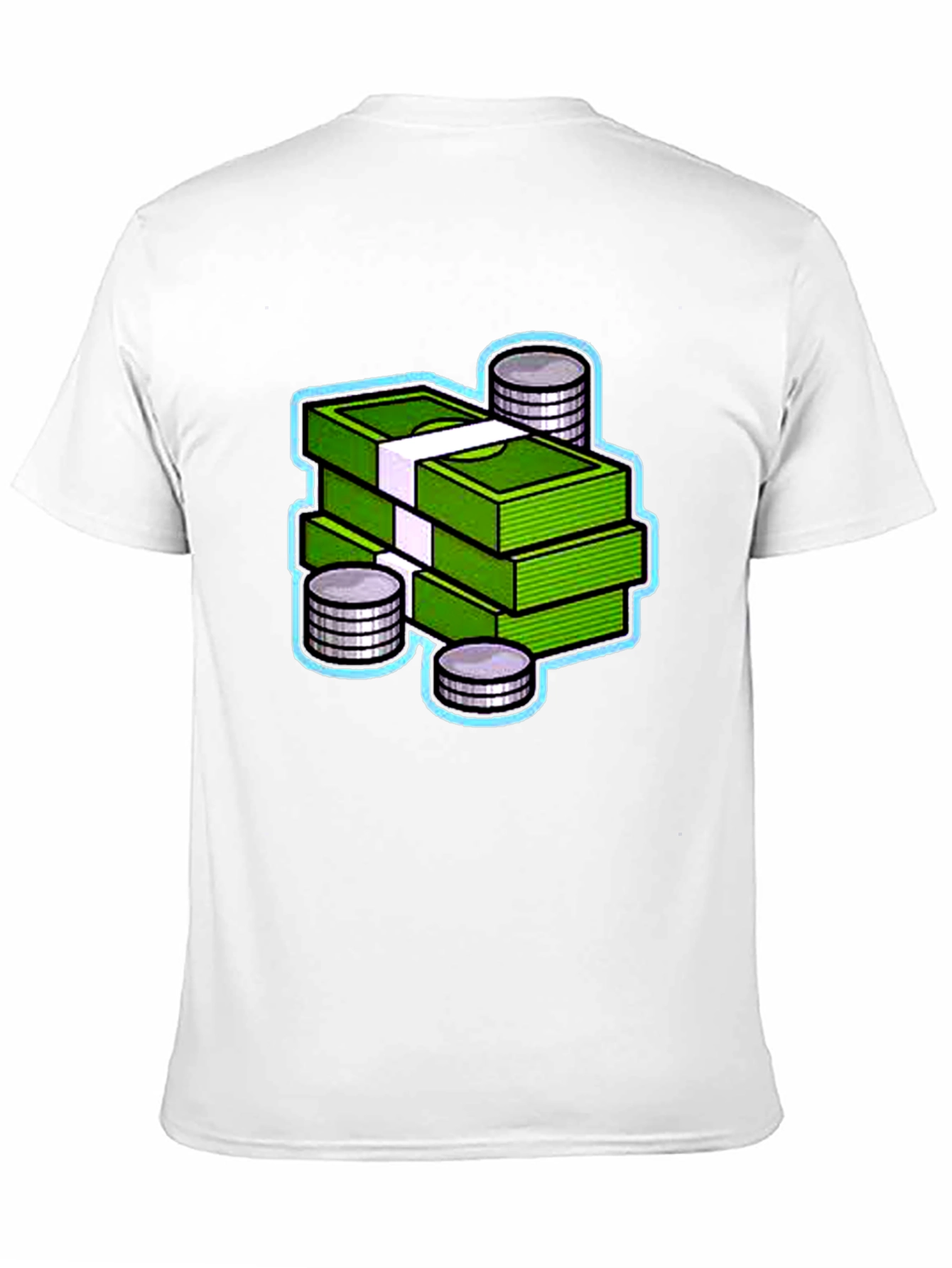Money Stack Graphic Tee - Black Cotton T-Shirt