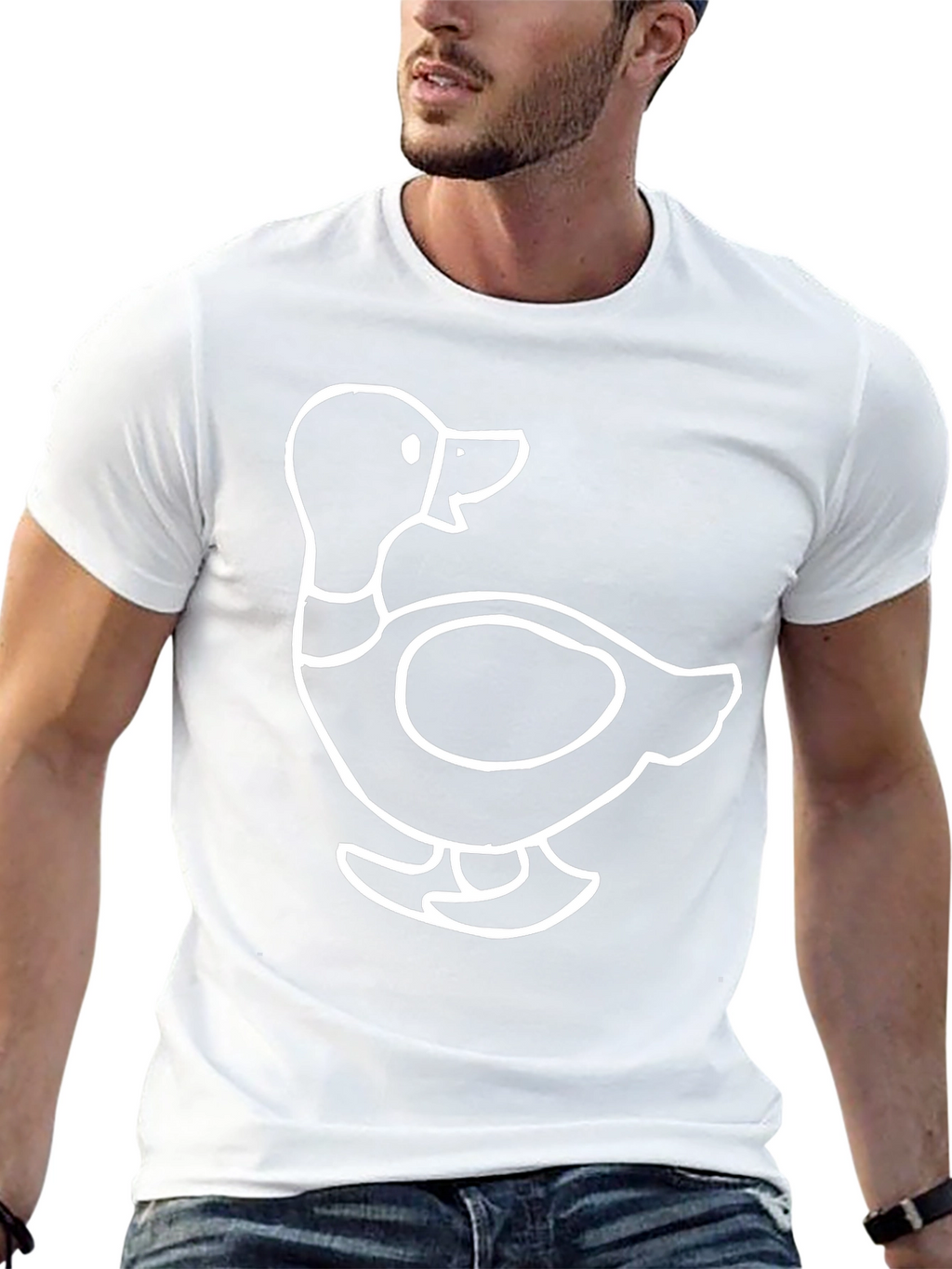 Duck Outline Graphic Black T-Shirt