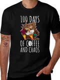 100 Days Coffee Chaos Owl T-Shirt