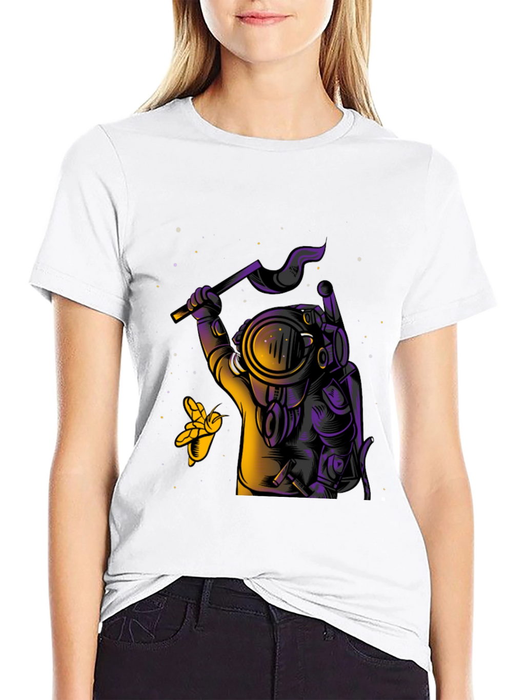 Astronaut Axe Black Graphic Tee