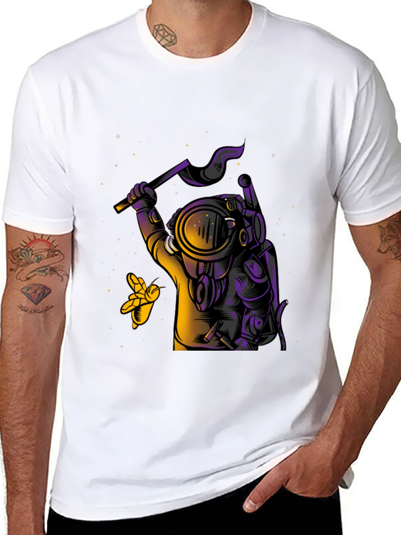Astronaut Axe Black Graphic Tee