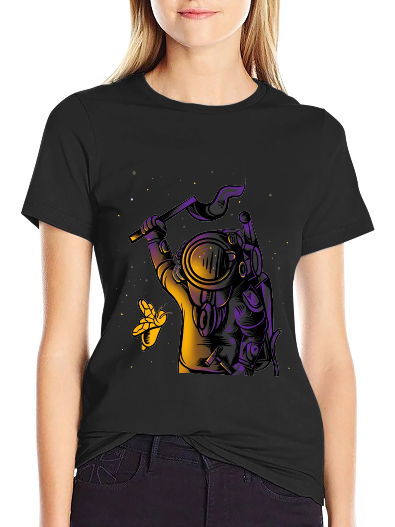 Astronaut Axe Black Graphic Tee