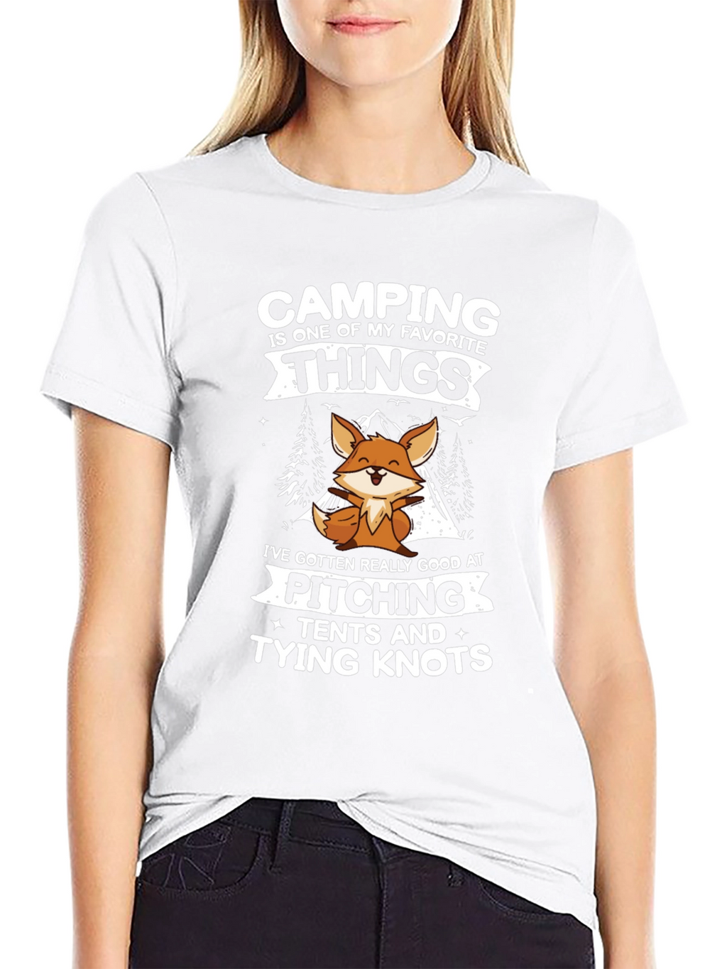 Camping Fox T-Shirt Pitching Tents & Tying Knots
