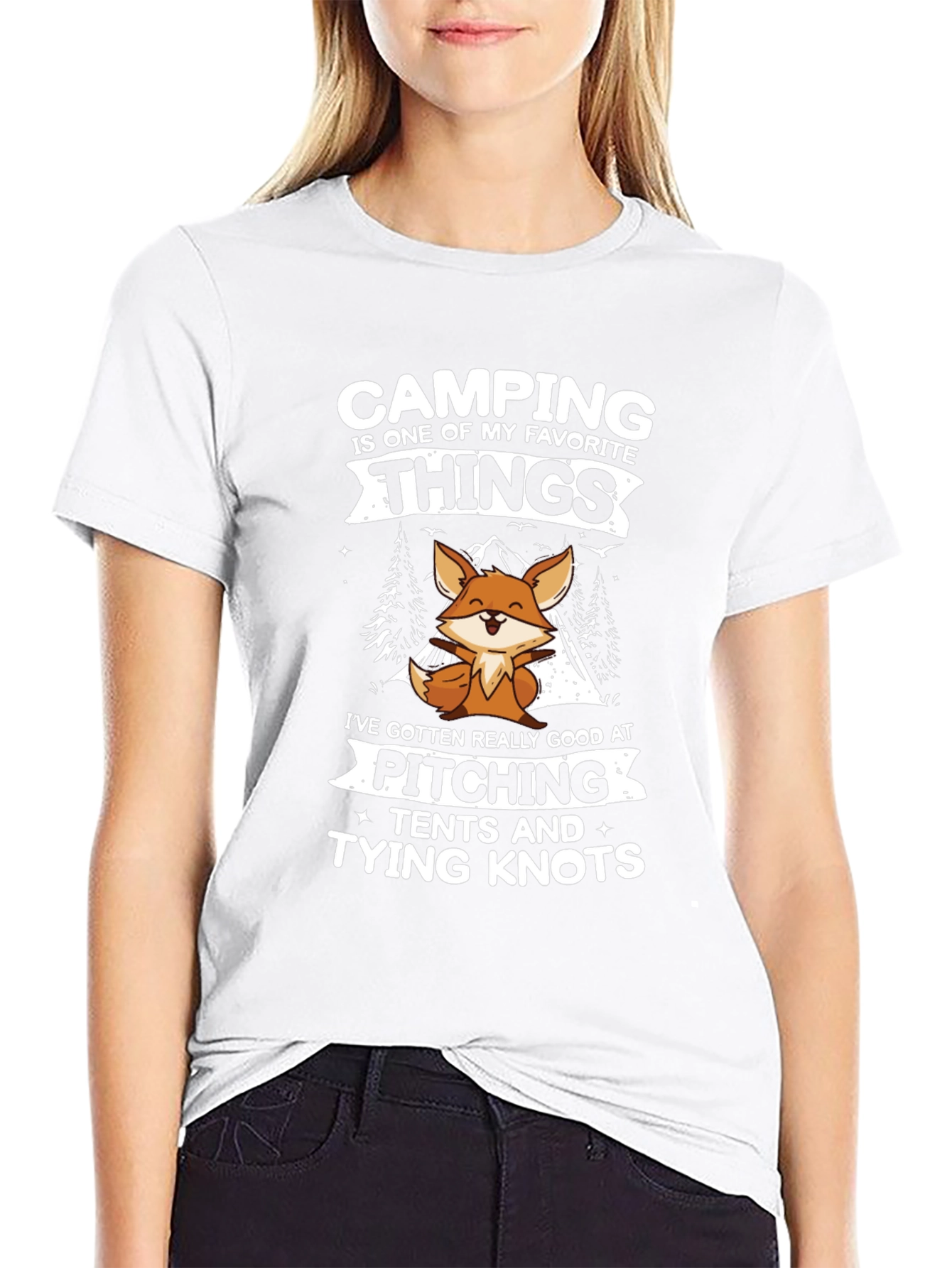 Camping Fox T-Shirt Pitching Tents & Tying Knots