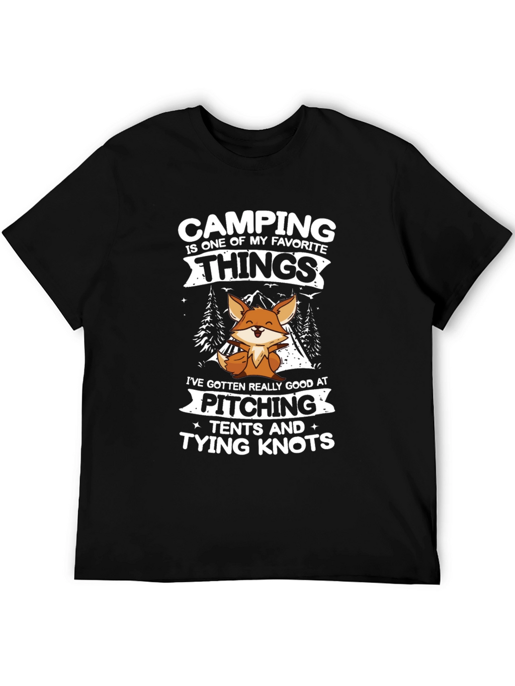 Camping Fox T-Shirt Pitching Tents & Tying Knots