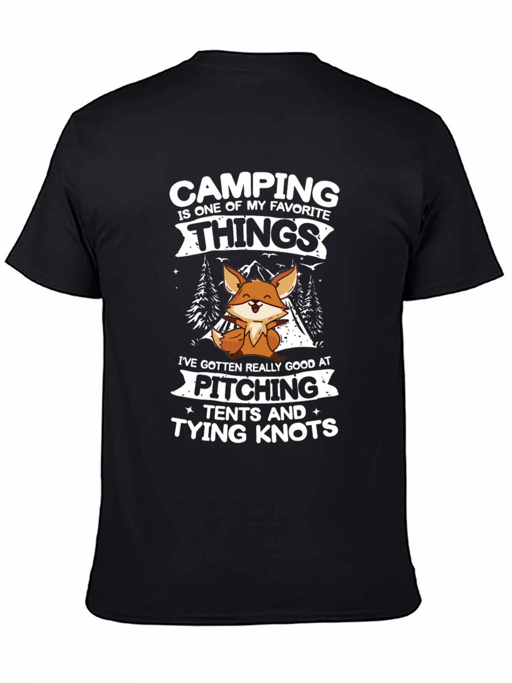 Camping Fox T-Shirt Pitching Tents & Tying Knots