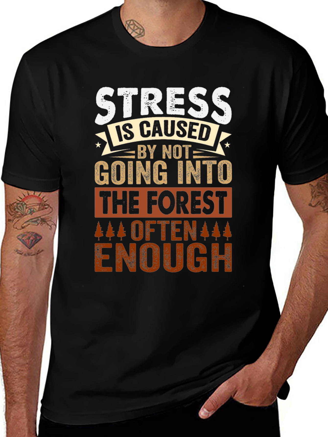 Forest Therapy T-Shirt: Stress Relief Design