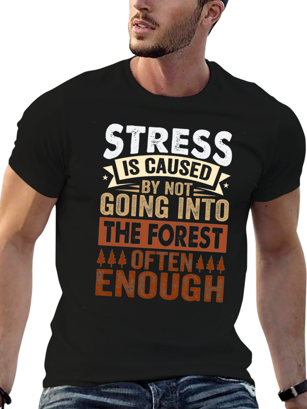 Forest Therapy T-Shirt: Stress Relief Design