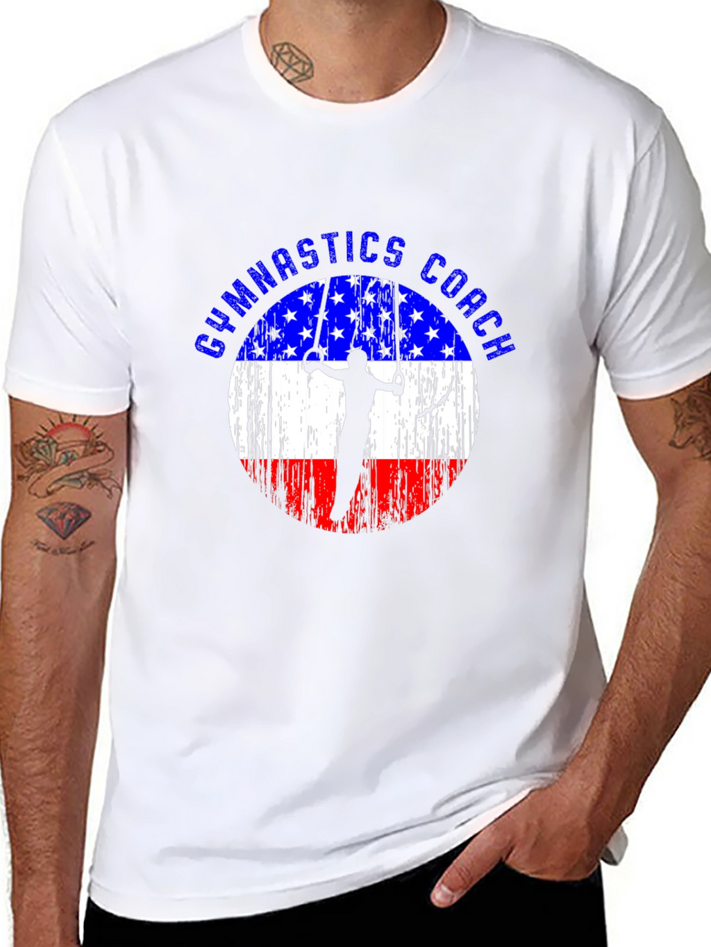 Gymnastics Coach USA Flag T-Shirt