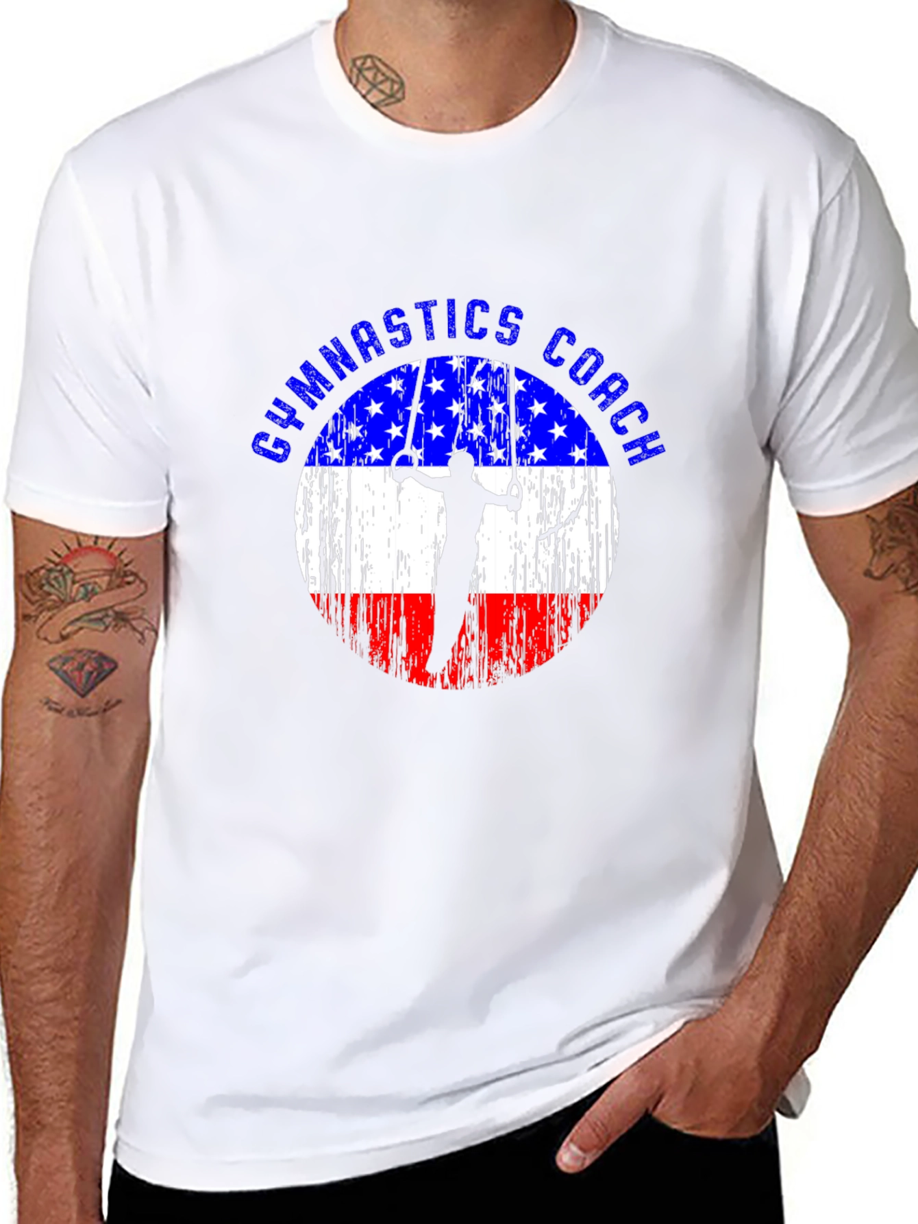 Gymnastics Coach USA Flag T-Shirt